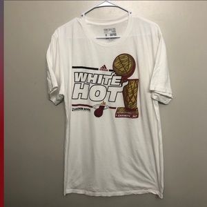 Adidas Miami heat championship shirt white large